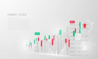 stock market, economic graph with diagrams, business and financial concepts and reports, abstract technology communication concept background vector