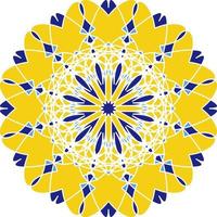 mandala en estilo azulejo, ornamento circular portugués. vector