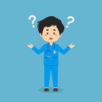 Confused Nurse with Question Mark vector