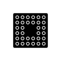 Cpu socket black glyph icon vector