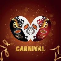 Carnival event celebration background with realistic mask vector