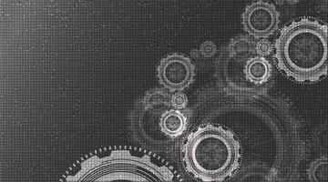 Black Digital Gears Technology Background vector