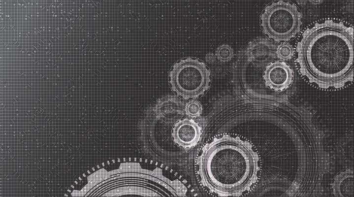 Black Digital Gears Technology Background