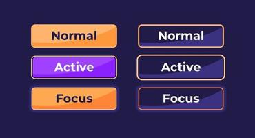 Active and inactive Settings UI elements kit vector