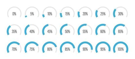 Set of arc percentage diagrams vector