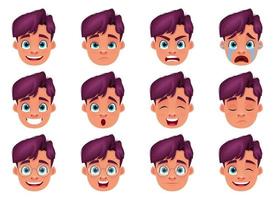 Boy face expression vector design illustration isolated on white background