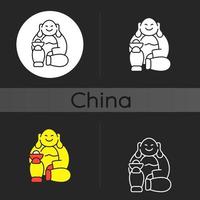 Laughing Buddha dark theme icon vector