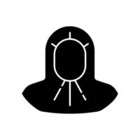 icono de glifo negro de capucha médica vector