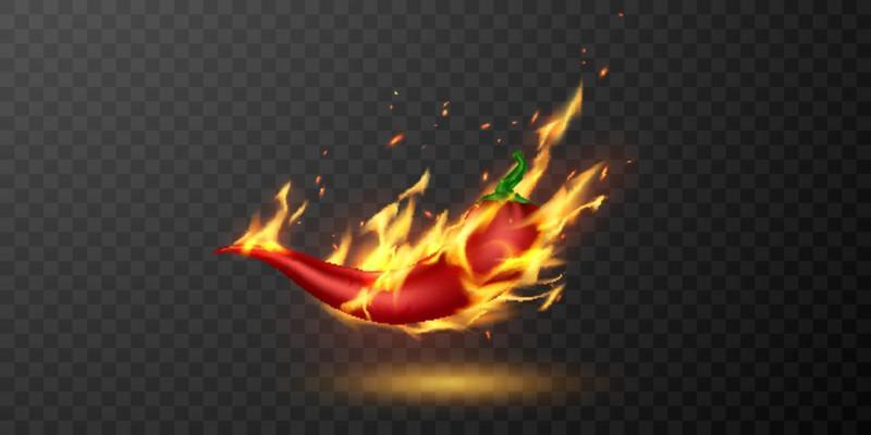 medium and hot fire chilli pepper.