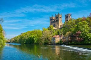 Durham Cathedral and River Wear in spring in Durham, England photo