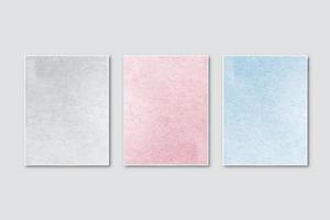 Wedding invitation Set with creative minimalist hand painted abstract watercolor background vector