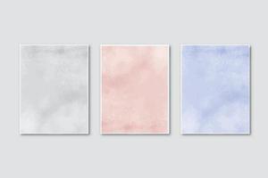 Wedding invitation Set with creative minimalist hand painted abstract watercolor background vector