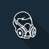 Symbol Wear Respirator sign on black background vector