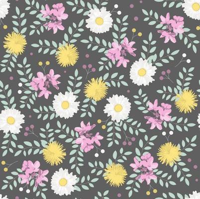 HAIKU/ BLACK WHITE PINK YELLOW SPRING FLOWERS WRAPPING PAPER