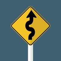 Winding Traffic Road Sign vector