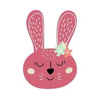 lindo conejito de pascua rosa. Conejo de Pascua. diseño para pascua. ilustración vectorial de dibujos animados plana vector