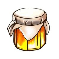 A jar of honey watercolor style isolated on a white background vector