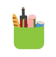 Basket with groceries vector