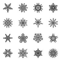 Pack of Flakes Ornaments vector