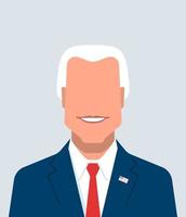 Cartoon avatar of smiling politician portrait vector