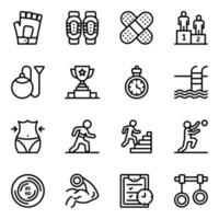 Fitness Linear Icons vector