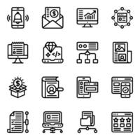 Seo and Web Linear Icons vector