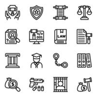 Justice Linear Icons vector