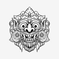 máscara de demonio bali indonesia camiseta diseño ilustración vector