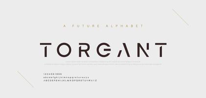 Abstract minimal modern alphabet fonts. Typography technology electronic digital music future creative font