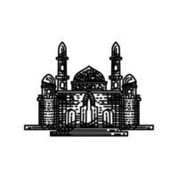 plantilla de diseño de ilustración de icono de línea de mezquita vector