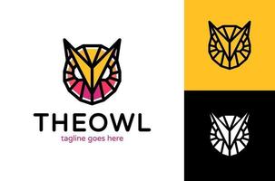 Owl head poly logo. Abstract Owl Logotype Design. geometric vector owl logo. simple and modern icon, template design