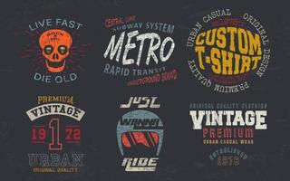 Impresión de diseño vintage para sellos de camisetas, apliques de camisetas, tipografía de moda, insignias, etiquetas de ropa, jeans y ropa casual. ilustración vectorial vector