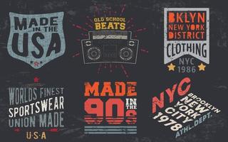 Impresión de diseño vintage para sellos de camisetas, apliques de camisetas, tipografía de moda, insignias, etiquetas de ropa, jeans y ropa casual. ilustración vectorial vector