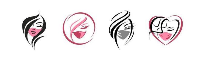 faces of girls in a protective mask vector