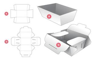 Bandeja trapezoidal con plantilla troquelada de cubierta envuelta vector