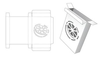 caja de hojalata simple con plantilla troquelada de plantilla en forma de limón vector