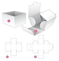 bandeja de cartón con plantilla troquelada de tapa envuelta vector