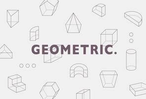 Perspective figures of various shapes are arranged in patterns. Simple pattern design template. vector