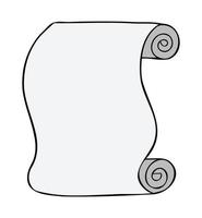 Cartoon vector illustration of paper scroll.