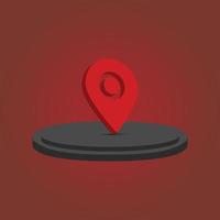 3d render location or map icon vector