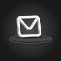 Realistic 3d email symbol isolated 3d icon vector