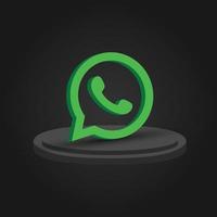 redes sociales 3d icono de whatsapp vector