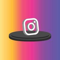 Social media 3d instagram icon vector