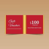 Red Gift Voucher Design Template vector