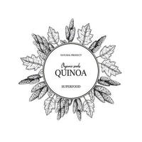 Hand drawn quinoa frame. Vector illustration in sketch style.