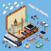 Travel Isometric Composition Vector Illustration