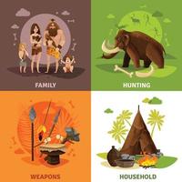 Stone Age 2x2 Design Concept Vector Illustration