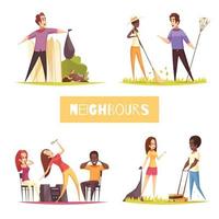 Neighbors 2x2 Design Concept Vector Illustration