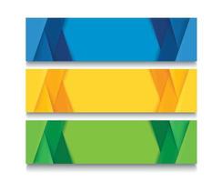 Set of modern colorful banner template. Blue, Orange and Green Banner design