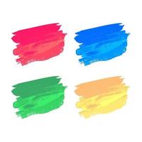 Abstract red blue green and yellow hand painted textured ink brush background. vector